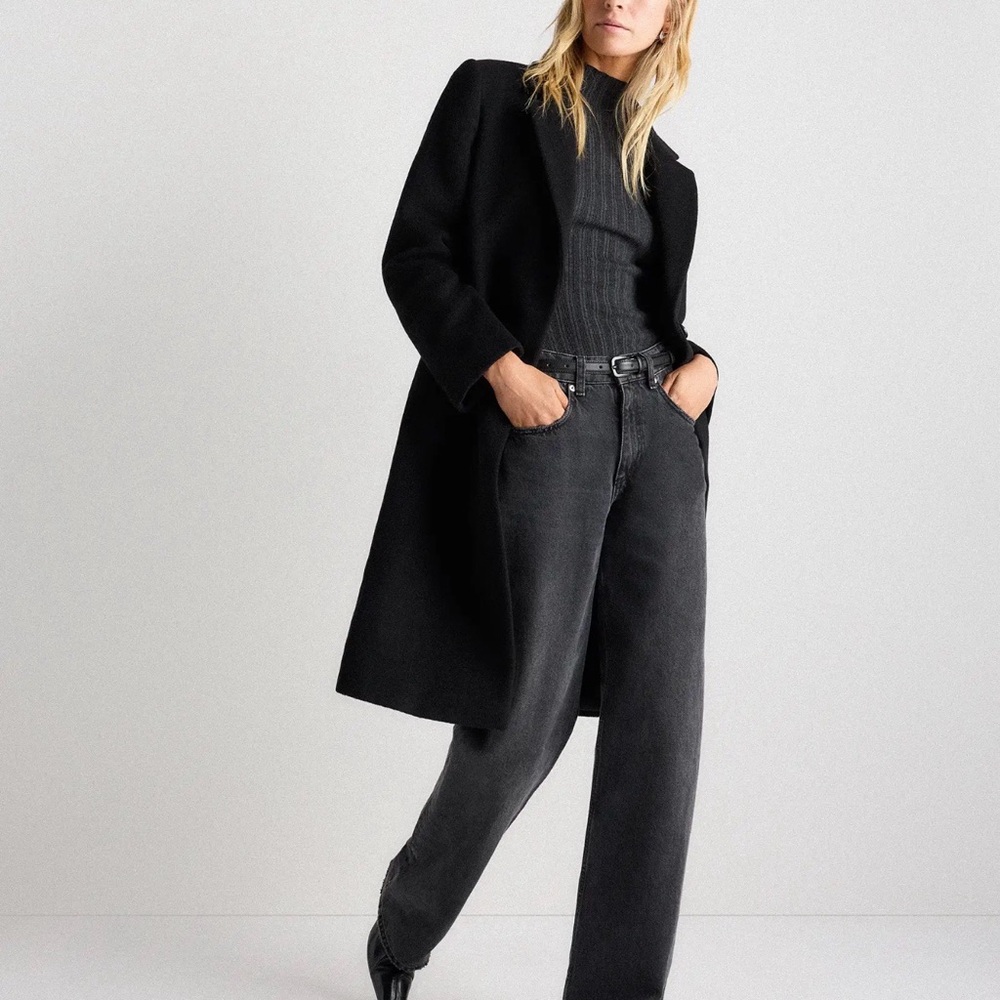 Quince Black Wool Cashmere Coat NWT - Picture 6 of 6